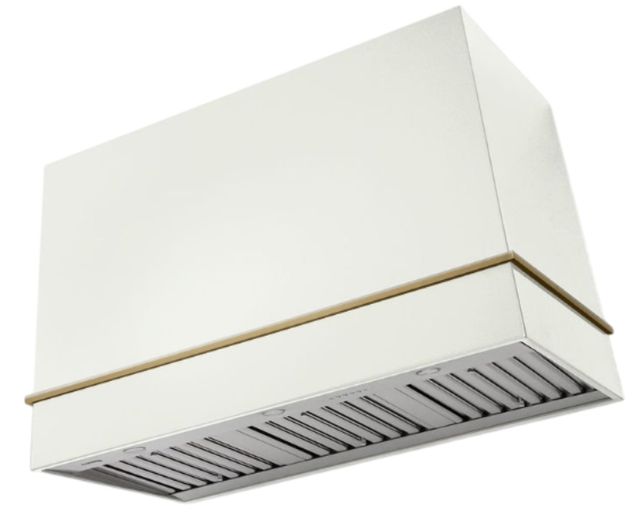 AGA Loge 48" Stone Blue Wall Mounted Range Hood with Polished Chrome Trim-0