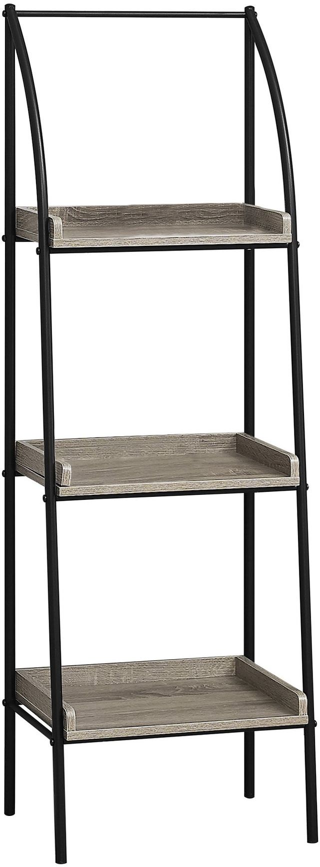 Monarch Specialties Inc. 48"H Drak Taupe with Black Metal Bookcase-2