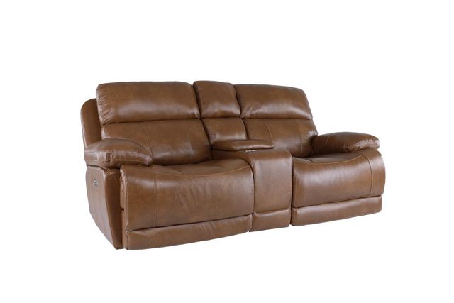 ITEM #: 77078  Cowboy Saddle Leather Power Loveseat with Headrest-0