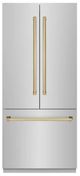 ZLINE Autograph Edition 36 in. 19.6 Cu. Ft. Stainless Steel Built In Bottom Freezer Refrigerator with Polished Gold Accents-0