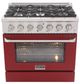 Kucht Professional KNG Series 36" Stainless Steel Pro Style Natural Gas Range with Red Door-0