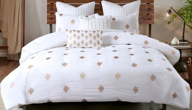 Olliix by INK+IVY 3 Piece Copper King/California King Stella Dot Cotton Percale Duvet Cover Mini Set-0