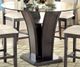 Furniture of America® Manhattan III Glass Top Round Counter Height Dining Room Table with Dark Gray Base -2