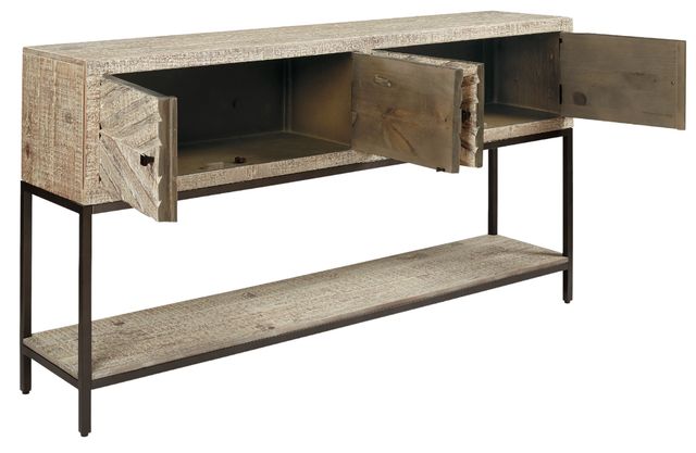 Signature Design by Ashley® Roanley Distressed White Sofa Table-2