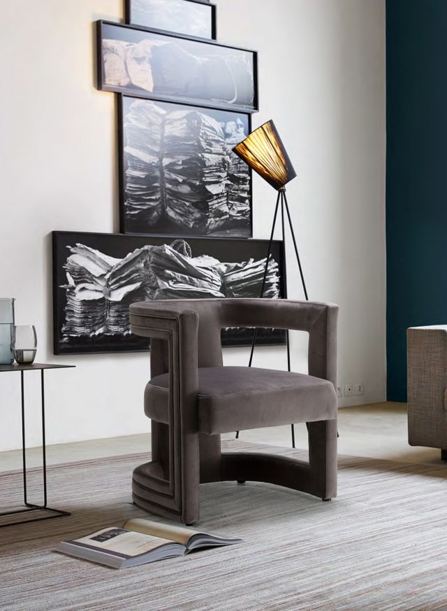 Meridian Furniture Blair Grey Velvet Chair-3