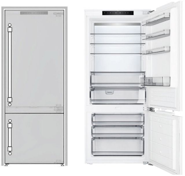 Ilve® 28" 12 Cu. Ft. Panel Ready Built In Bottom Freezer Refrigerator-0