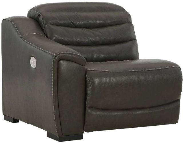 Signature Design by Ashley® Center Line 2-Piece Dark Gray Power Reclining Loveseat-1