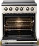 Viking® 5 Series 30" Pure White Pro Style Electric Range with Brushed Brass Trim-1