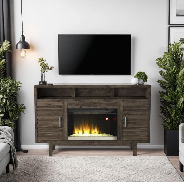 Legends Home Avondale Charcoal 61" Fireplace TV Stand-1