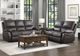 Homelegance® Dawson Brown Double Manual Reclining Sofa-1