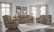 Corinthian Furniture Burr Ridge Hazelnut Power Reclining Loveseat with Power Headrest, Lumbar and Console-1