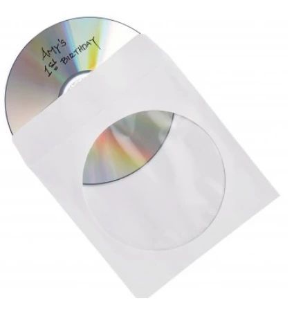 Verbatim CD/DVD Paper Sleeves with Clear Window (100 pk)-1