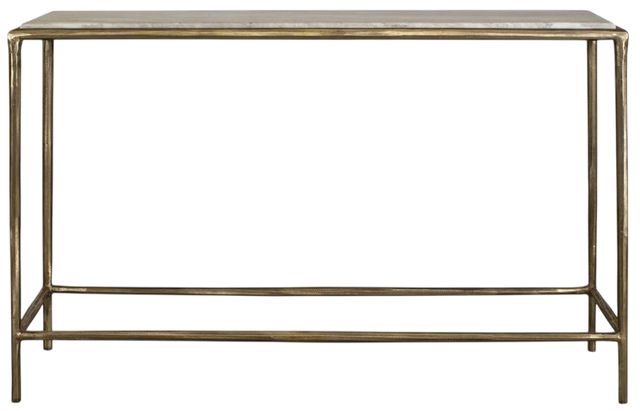 Uttermost® Minerva Antique Brass Marble Top Console Table-2