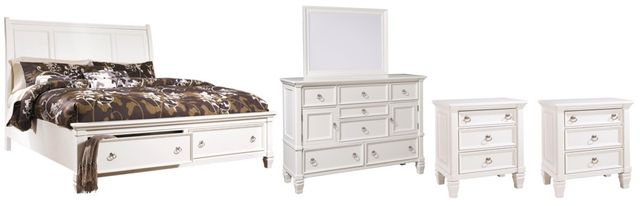 Millennium® by Ashley® Prentice 5-Piece White Queen Sleigh Bed Set-0