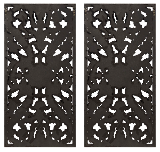 Olliix by Madison Park Botanical Panel 2 Piece Antique Blue Carved Wall Set-1