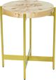 LR Home Brown Side Table with Gold Base-2