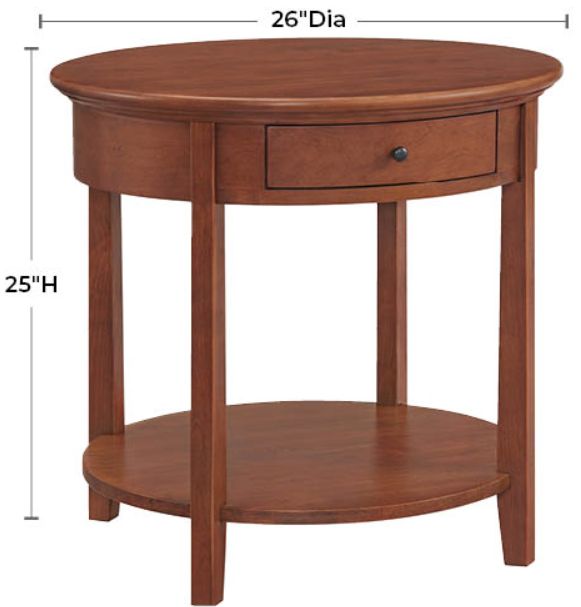 Whittier Wood® Furniture McKenzie Glazed Antique Cherry Round End Table-1