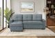 Monarch Specialties Inc. Lumos-83 Blue Sleeper Sofa Storage Lounger and Reversible Chaise-1
