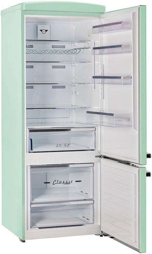 Unique Appliances Classic Retro 28" 17 Cu. Ft. Summer Mint Green Counter Depth Bottom Freezer Refrigerator-3