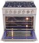 Kucht Professional KDF Series 36" Stainless Steel Pro Style Dual Fuel Range with Green Door-1