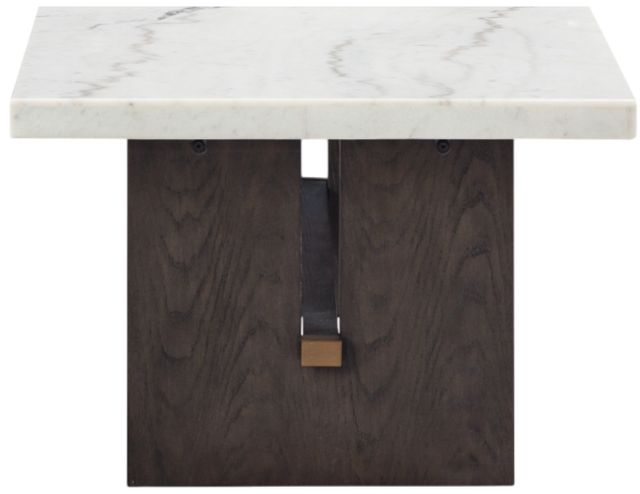Signature Design by Ashley® Burkhaus White Cocktail Table with Dark Brown Base-2