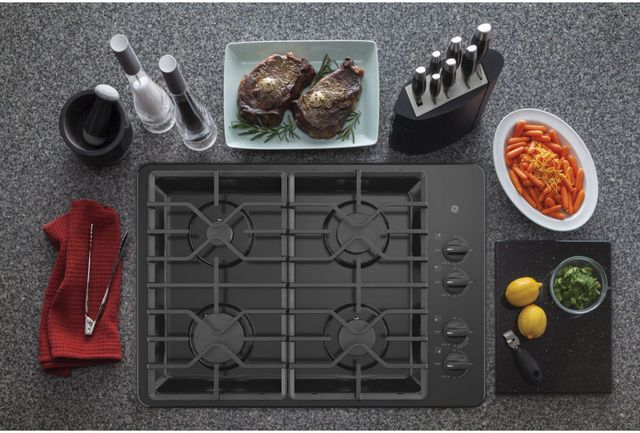 GE® 30" Black Built-In Gas Cooktop-2