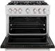 ZLINE Classic 36" Satin Stainless Steel Pro Style Gas Range with Black Matte Door-4