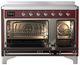 Ilve® Majestic III 48" Burgundy Pro Style Induction Range with Solid Door and Chrome Trim-1