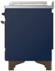 Ilve® Majestic III 48" Midnight Blue Pro Style Dual Fuel Natural Gas Range with French Top and Burnished Trim-3