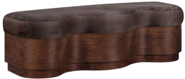 Meridian Furniture Savoy Brown/Walnut Upholstered Bench-0