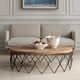 Uttermost® Chain Reaction Brown Coffee Table with Aged Iron Base-1