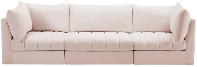 Meridian Furniture Jacob Pink 103" Modular Velvet Sofa-1
