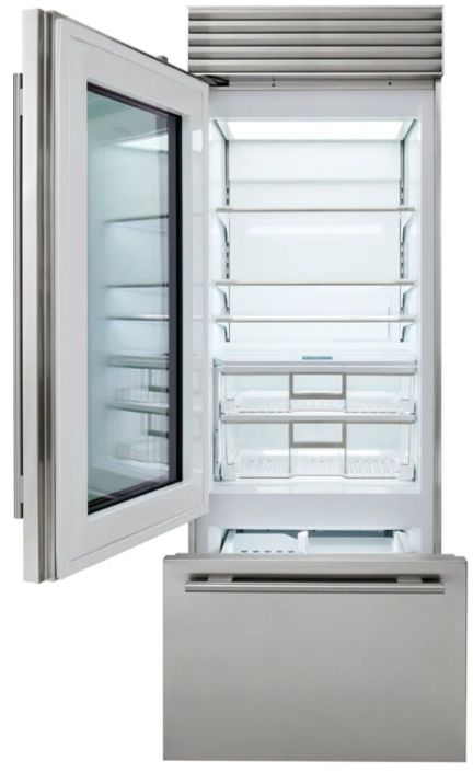 Sub-Zero® Classic Series 30" 17 Cu. Ft. Panel Ready Left Hinge Built-In Bottom Freezer Refrigerator with Glass Door-1