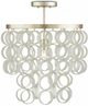 Currey & Company Windsong Contemporary Silver Leaf/Opaque White Semi-Flush Lighting-0