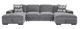 Lifestyle Charcoal 3pc Storage Double Chaise Sofa-0