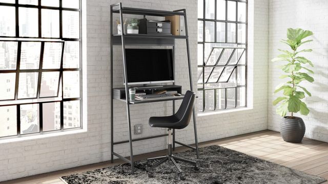 Signature Design by Ashley® Yarlow Black Office Desk and Shelf-7
