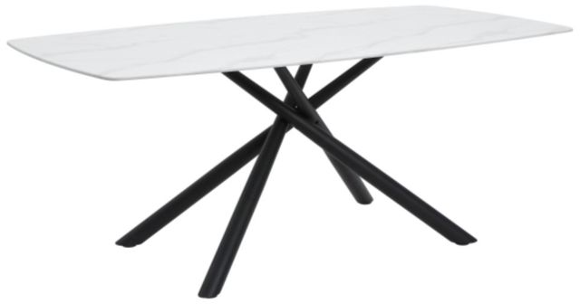 Homelegance® Benito White Dining Table with Black Base-0