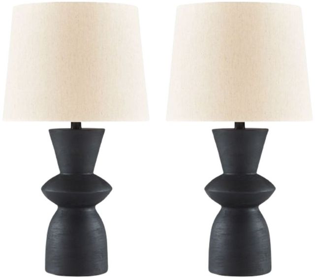 Signature Design by Ashley® Scarbot Distressed Black Table Lamp-1