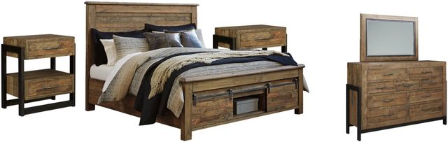 Signature Design by Ashley® Sommerford 5-Piece Brown California King Storage Panel Bed Set-0