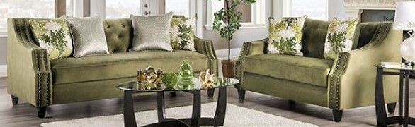 Furniture of America® Kaye 2-Piece Olive Green Living Room Set-0