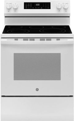 GE® 600 Series 30" White Freestanding Electric Range