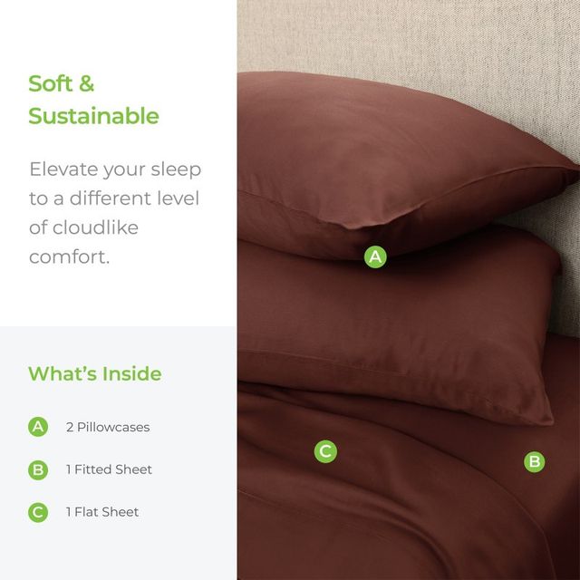 Cariloha Aloha 4-Piece Maroon Sunset Queen Soft Sheet Set-1