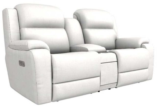 La-Z-Boy® Dorian Cream Power Reclining Loveseat with Console and Headrest-0