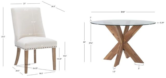 Powell® Auden 5-Piece Beige/Natural Dining Set-2