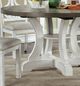 Furniture of America® Auletta Distressed White Round Dining Table with Gray Top -3