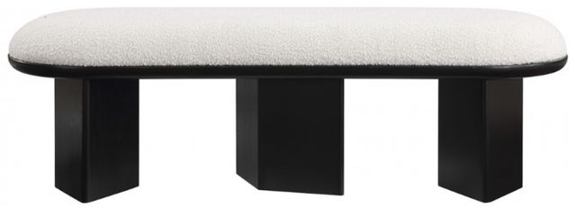 Meridian Furniture Wilshire Cream/Black Upholstered Bench-1