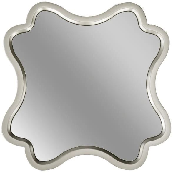 Michael Amini® Villa Cherie Mirrored Glass Chairside Table with Hazelnut Base-1