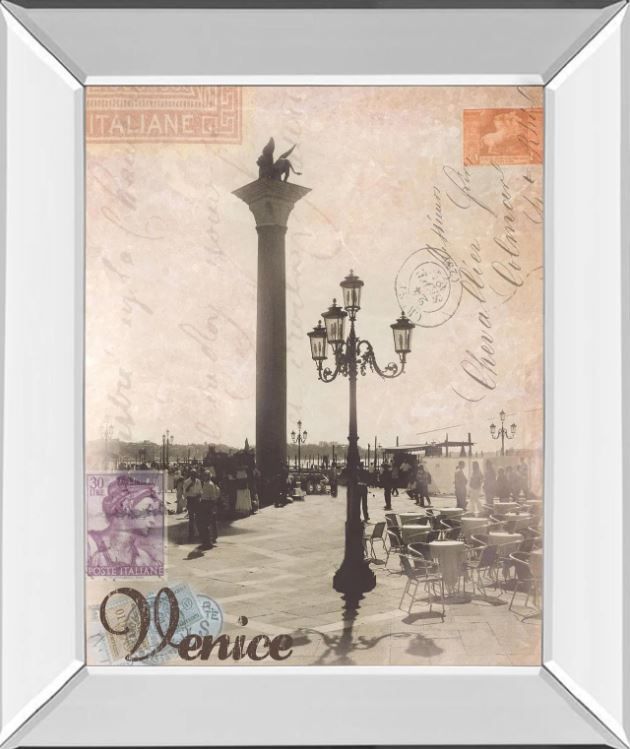 Classy Art Venice Travelogue by Ben James Mirror Framed Wall Art-0
