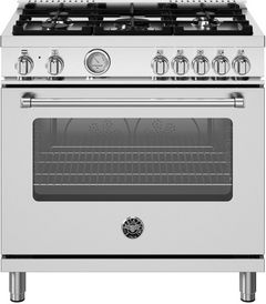 Bertazzoni Master Series 36" Fingerprint Resistant Stainless Steel Pro Style Dual Fuel Range