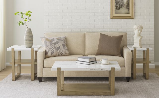 Steve Silver Co. Perth 3-Piece White Occasional Table Set with Sand Base-1